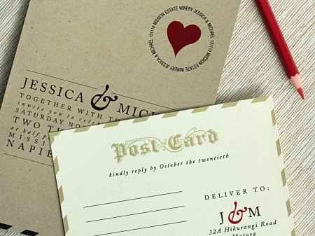 Invitaciones de casamiento como postales