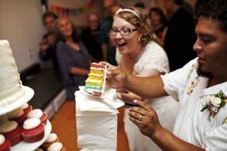 Pastel de boda multicolor