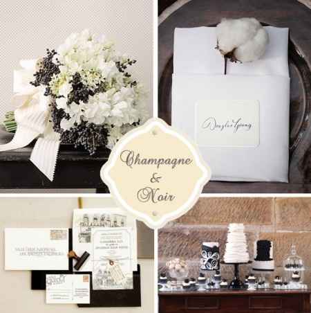 Casamiento champagne y negro