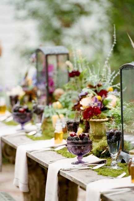 Decoración de casamiento con musgo