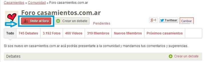 Recibir notificaciones de debates