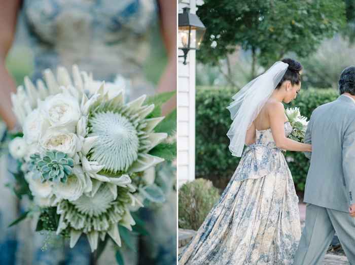 Novia con vestido azul