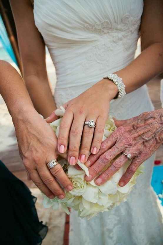 Tres generaciones de los anillos de boda