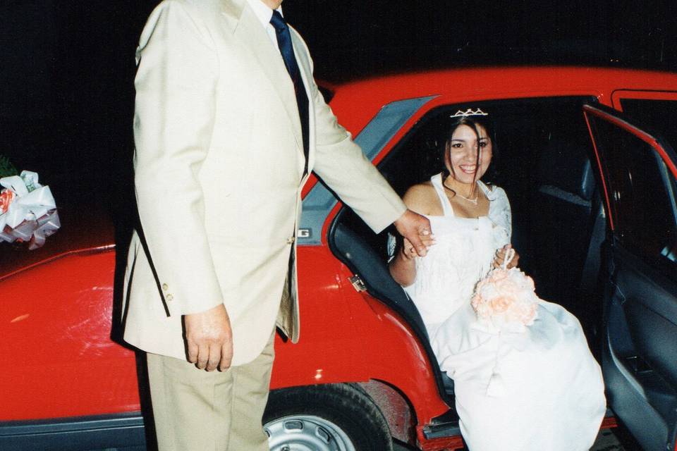 La novia junto al padre