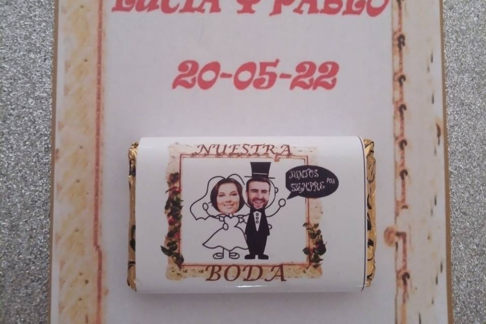 Tarjeta con choc. personalizad