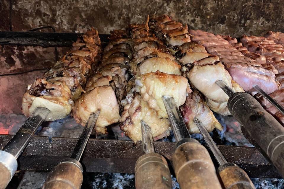 Pollo asado espetado