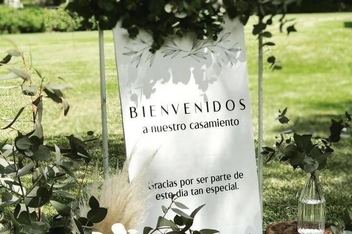 Cartel boda bienvenidos