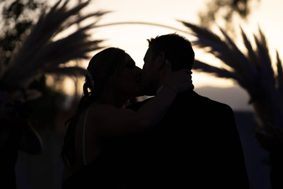 Beso día de la boda