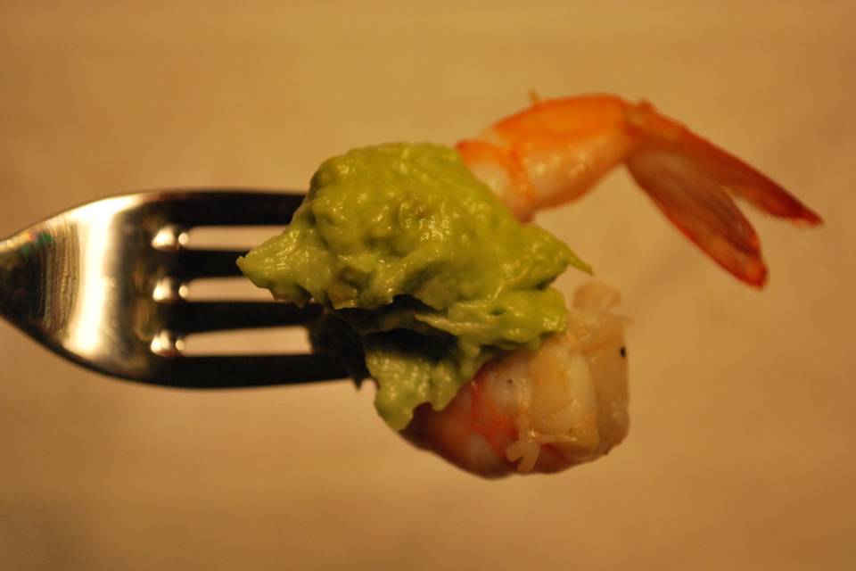 Langostino con guacamole