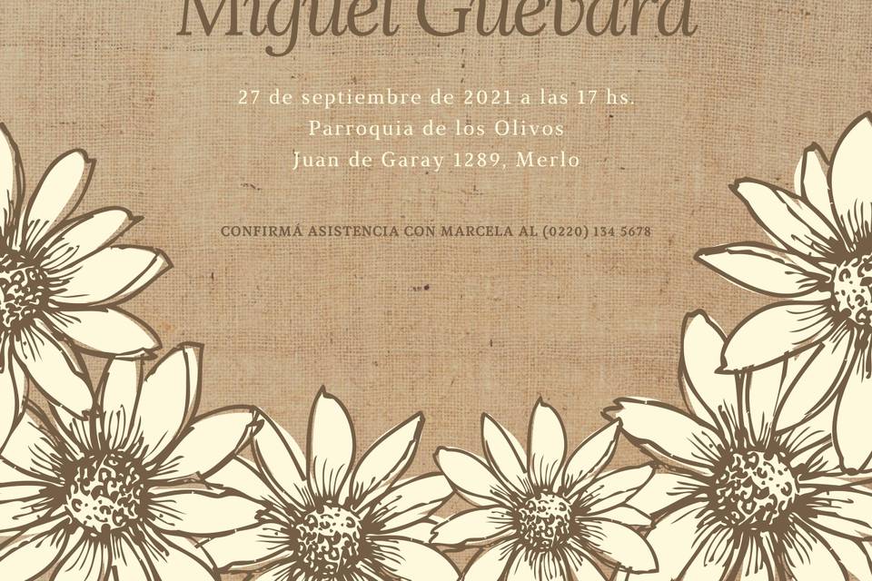 Invitación de bodas en tono