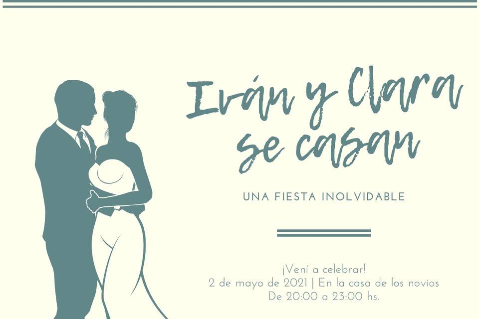 Invitación de bodas en tono