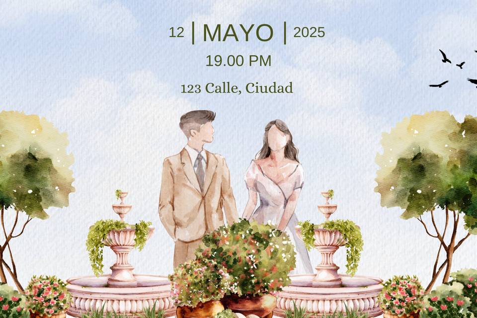 Invitación de bodas en tono