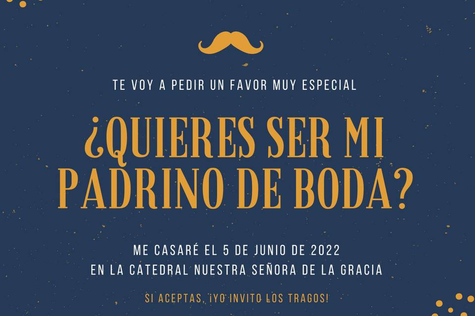 Invitación de padrino de bodas