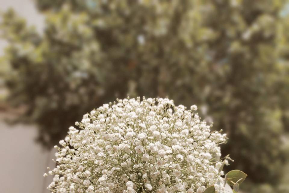 Ramo Gypsophilas y eucaliptos