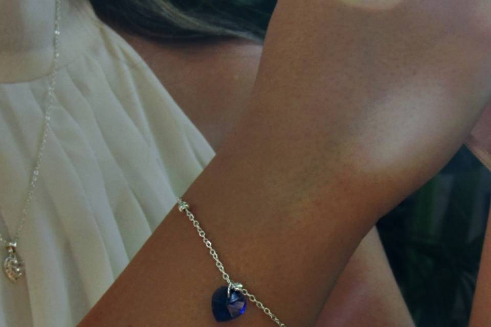 Pulsera AB dije Azul facetado