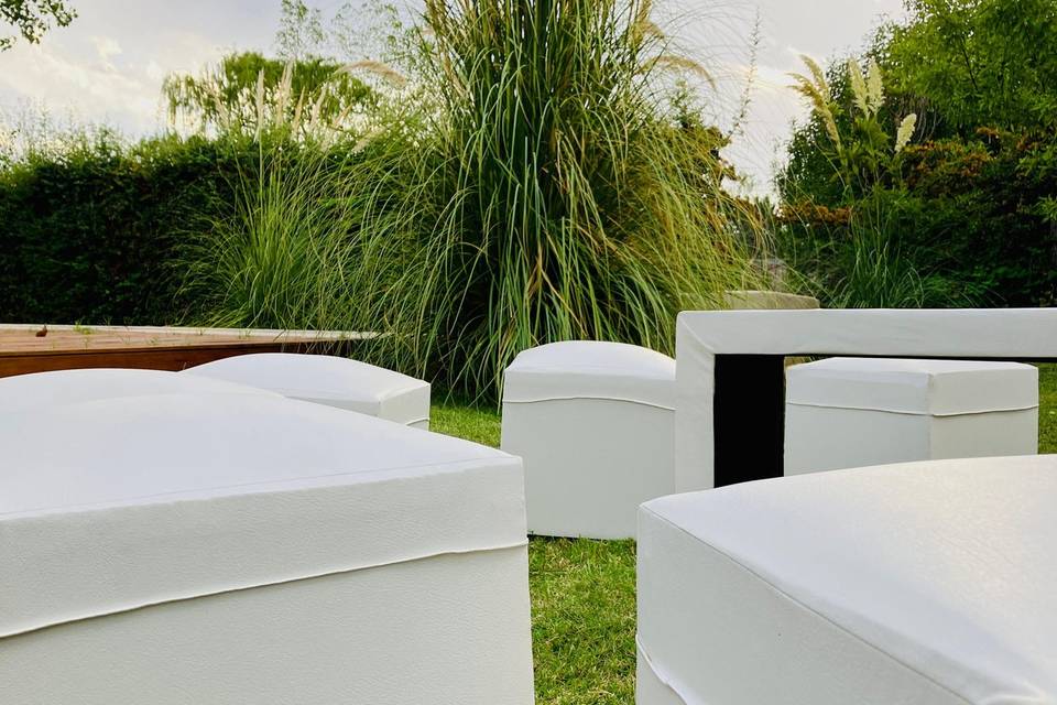 Sillones de cuero blanco