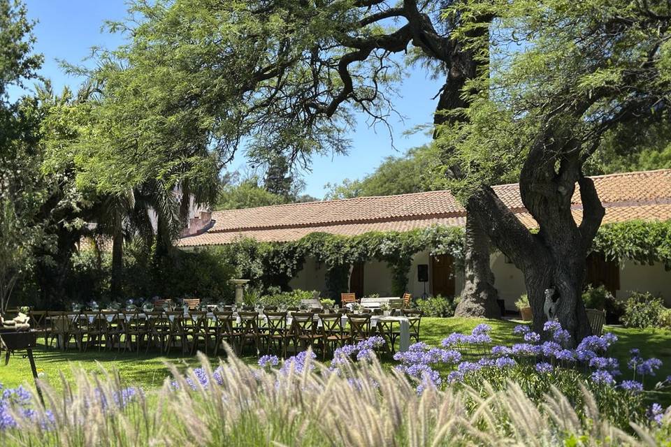 Mesa de almuerzo en el campo