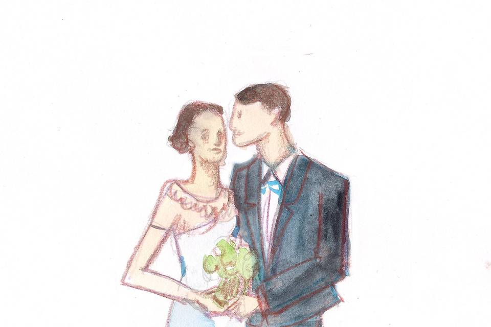 Dibujo de recién casados