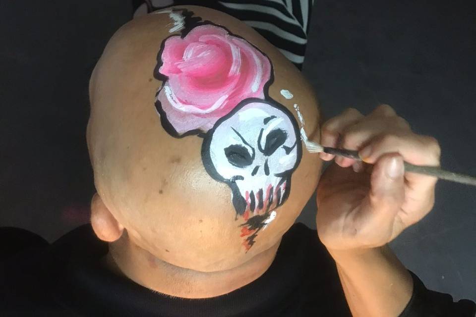 Pintando la cabeza
