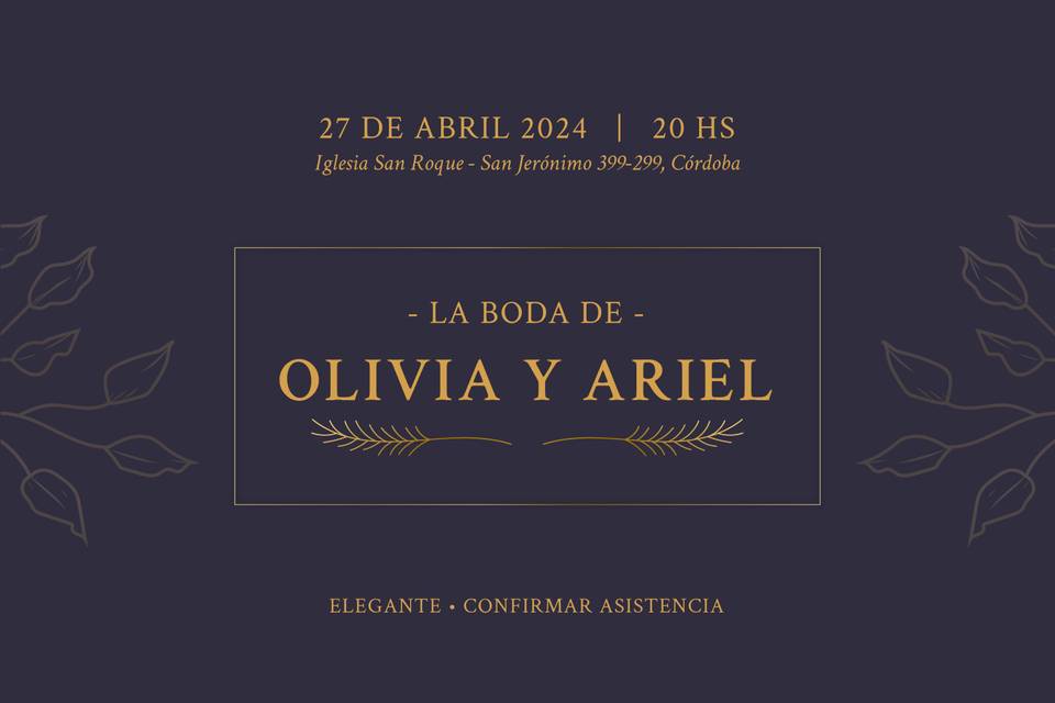 Invitación Olivia y Ariel