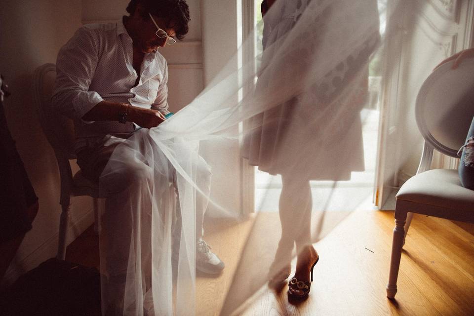 Preparación de boda en italia