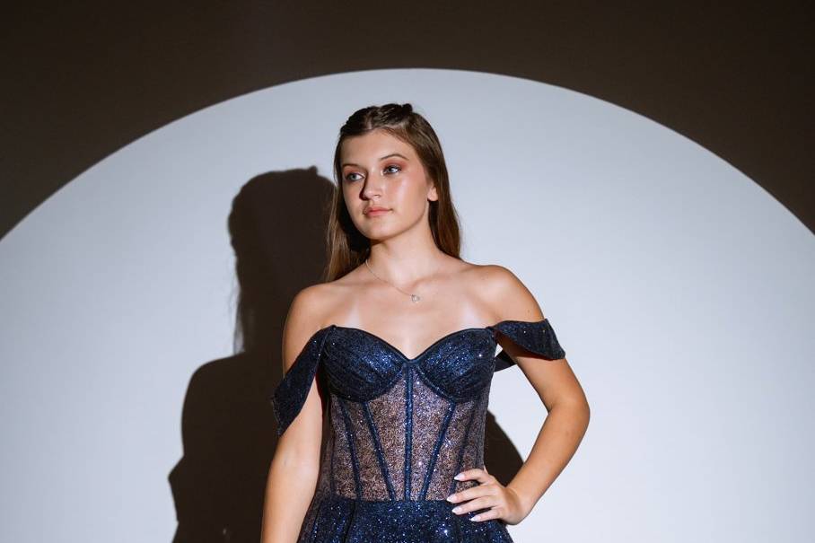 Vestido azul super glitter