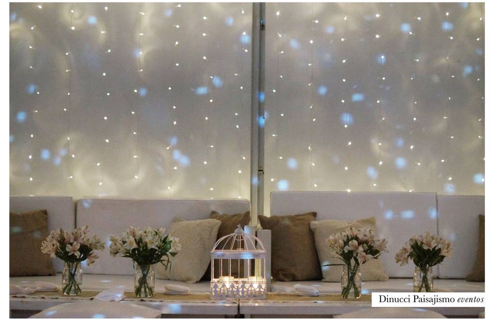 Deco con cortina de luces