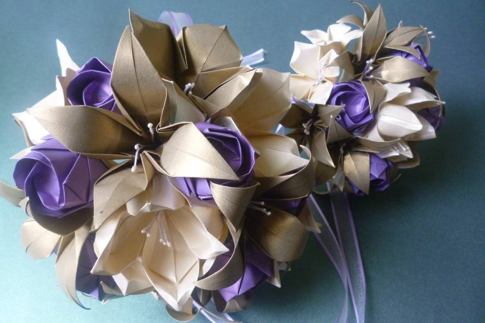 Bouquet y réplica origami