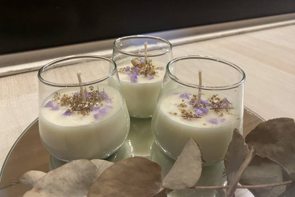 Velas con flores a elección