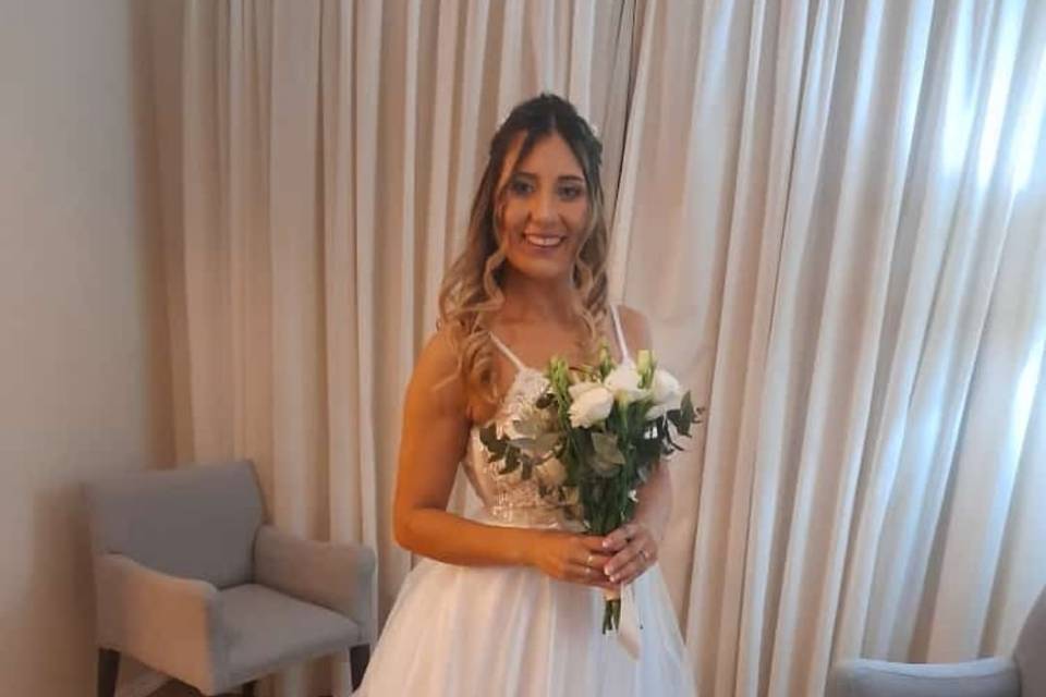 Vestido de novia con falda de tul