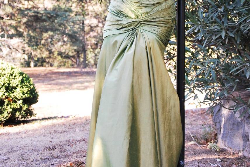 Madrina con vestido verde