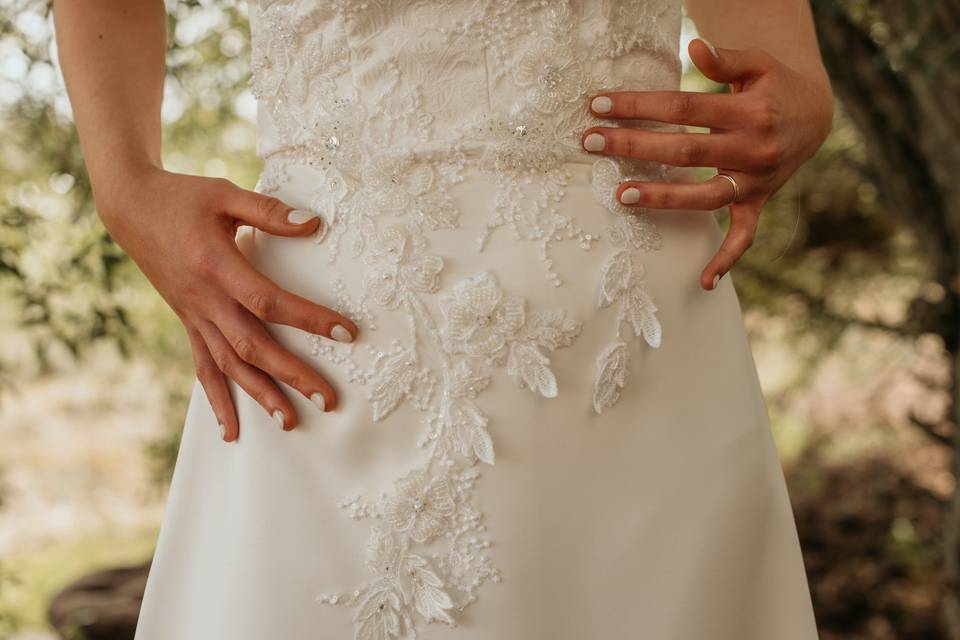 Vestido de novia bordado 3D