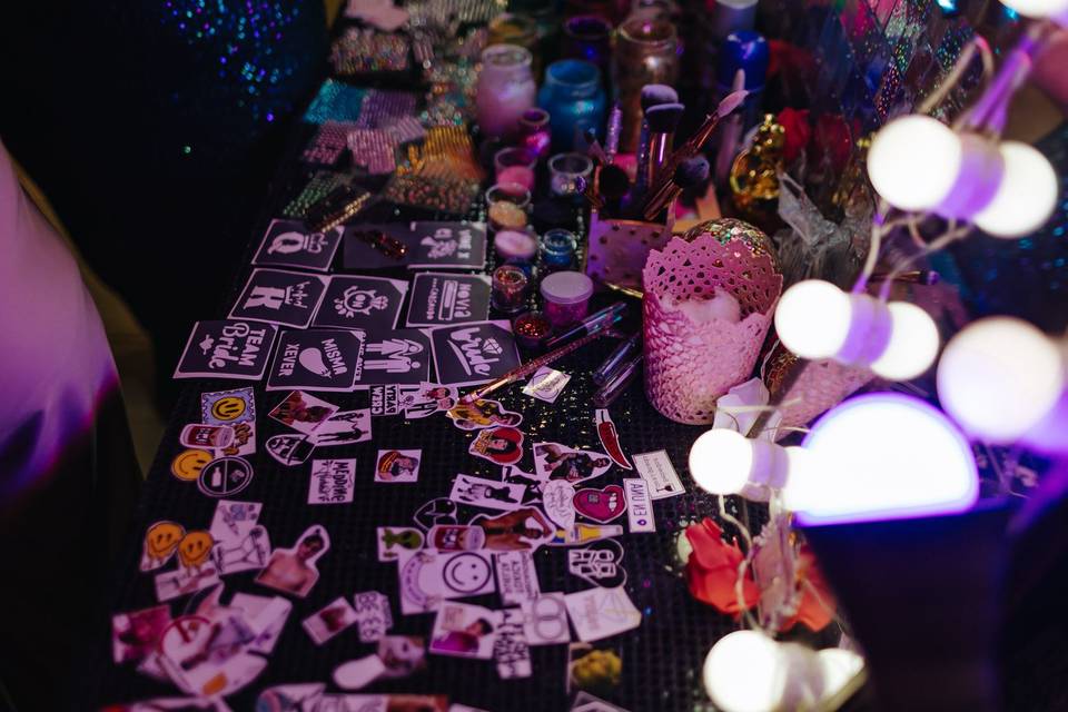 Stand de glitter para eventos