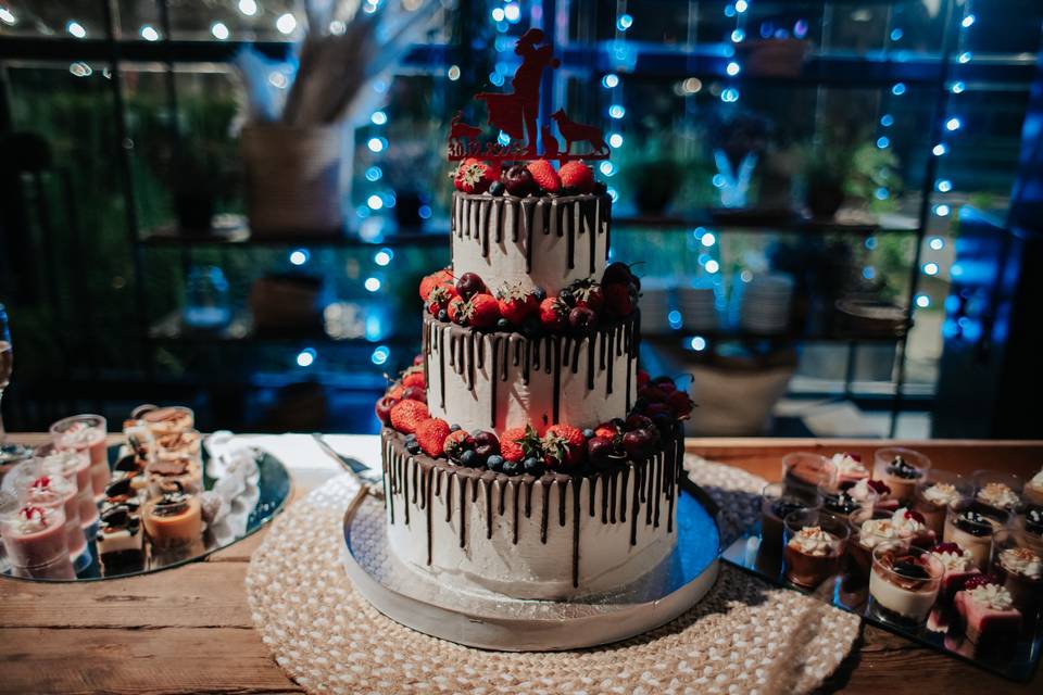 Mesa dulce, torta de bodas