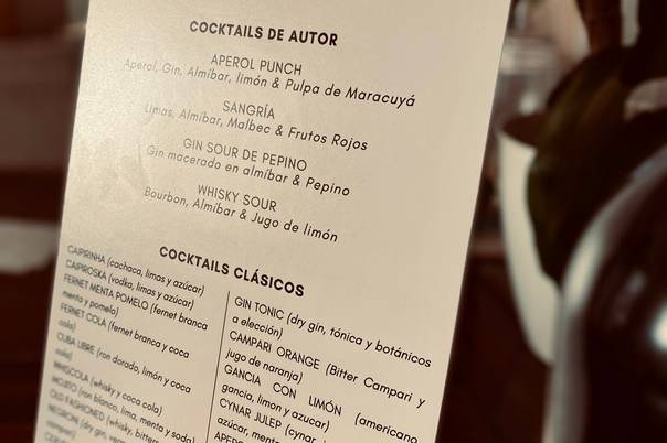 Carta de tragos