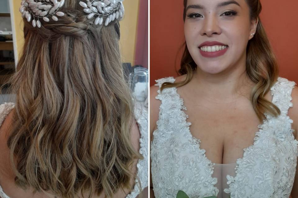Maquillaje y peinado de novia