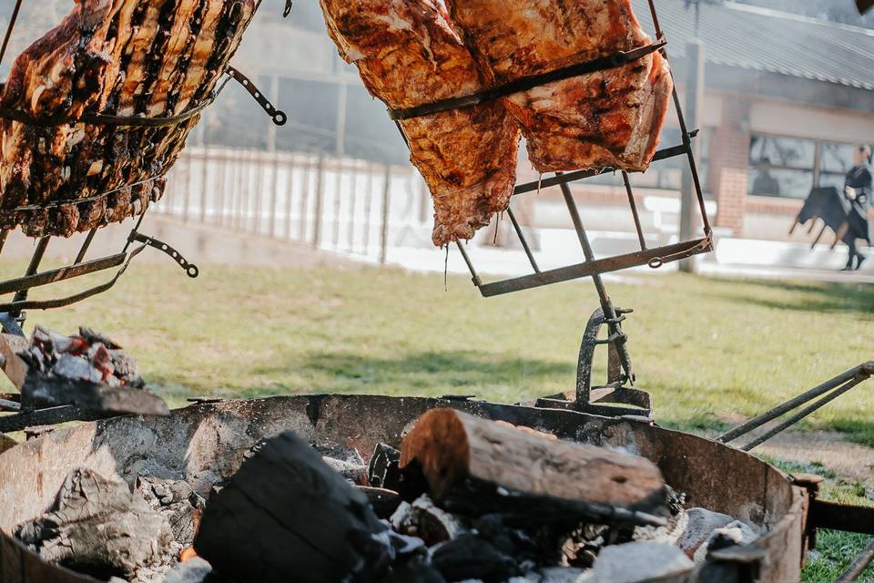 Asado a la estaca