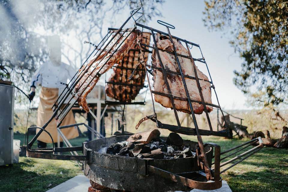 Asado a la estaca