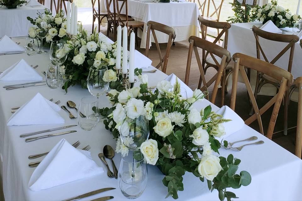 Mesa montada para boda