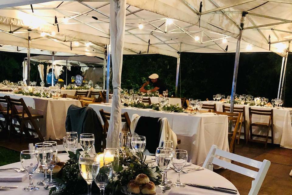 Boda noche, cena, carpa opt