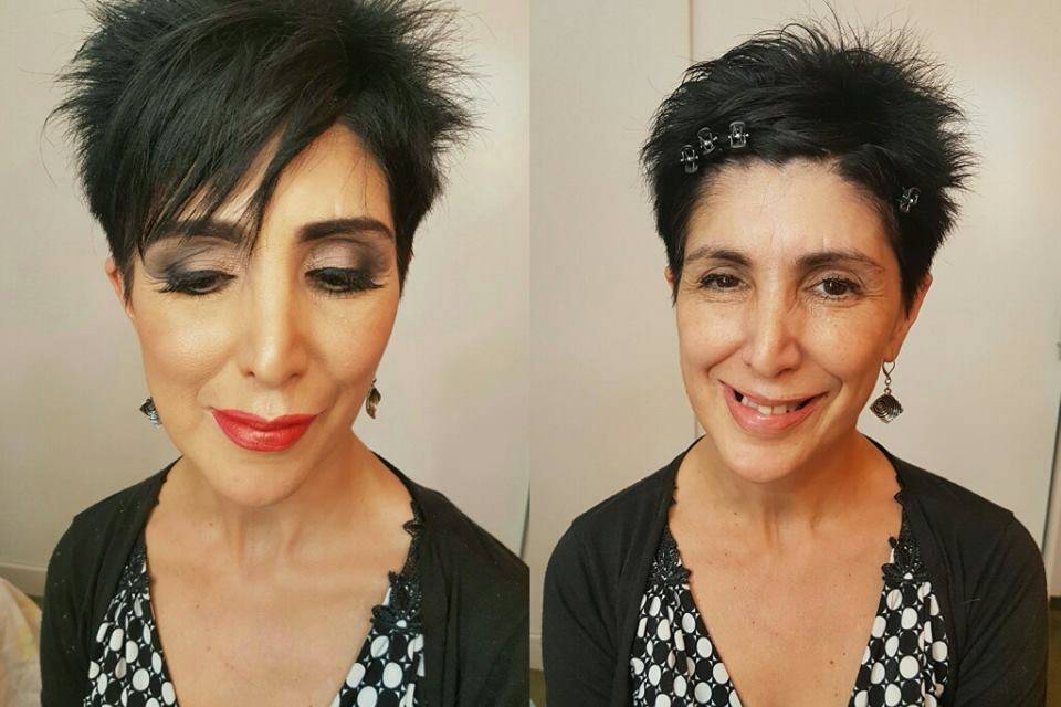 Clienta con su maquillaje sexy