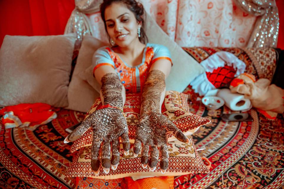Novia punyabi con henna