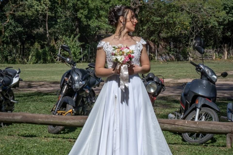 Vestido novia con base corset