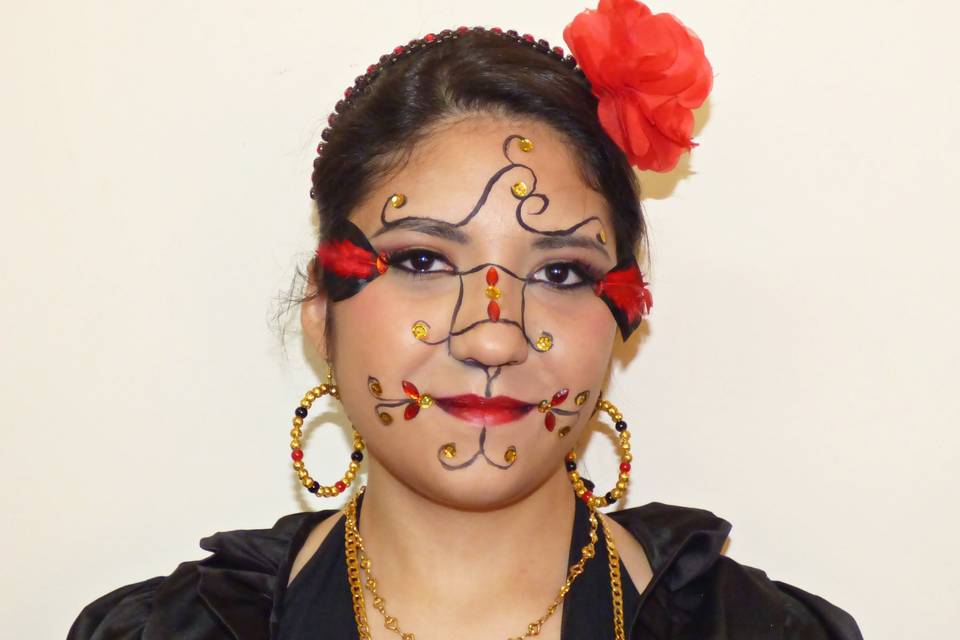 Maquillaje fantasía flamenca