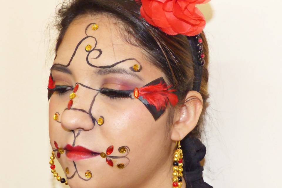 Maquillaje fantasía flamenca