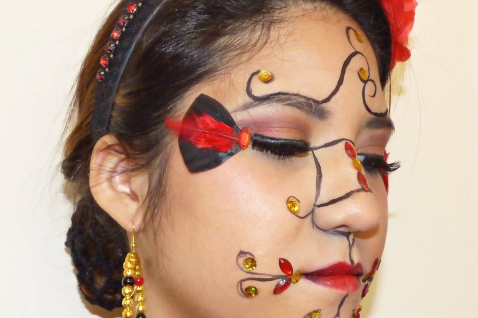 Maquillaje fantasía flamenca