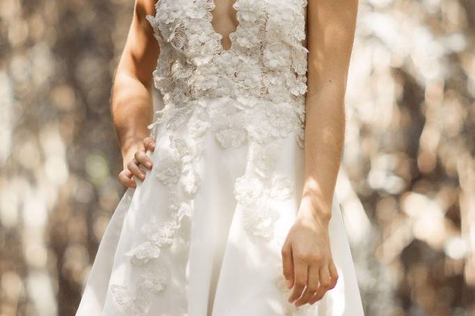 Vestido de novia con textura