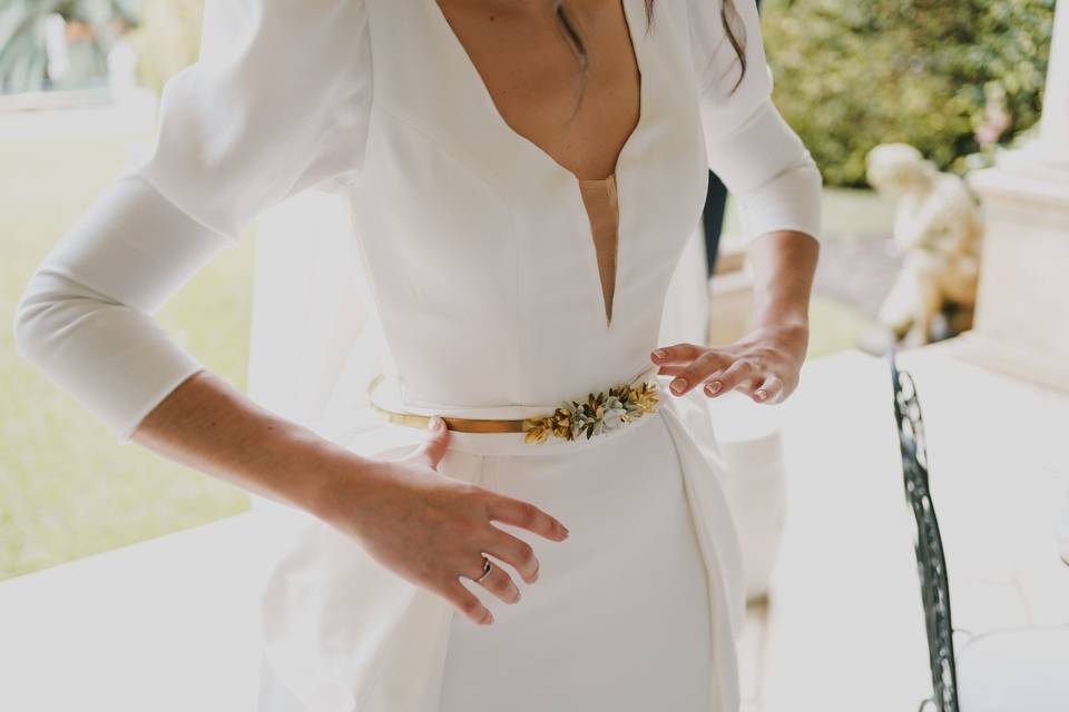 Detalles de vestido de novia