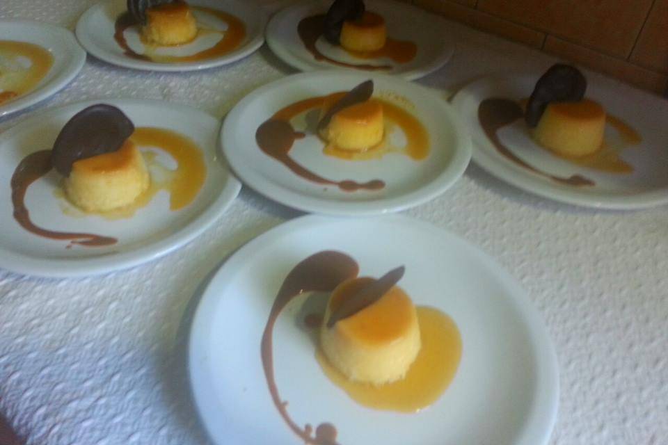 Flan con salsa caramel