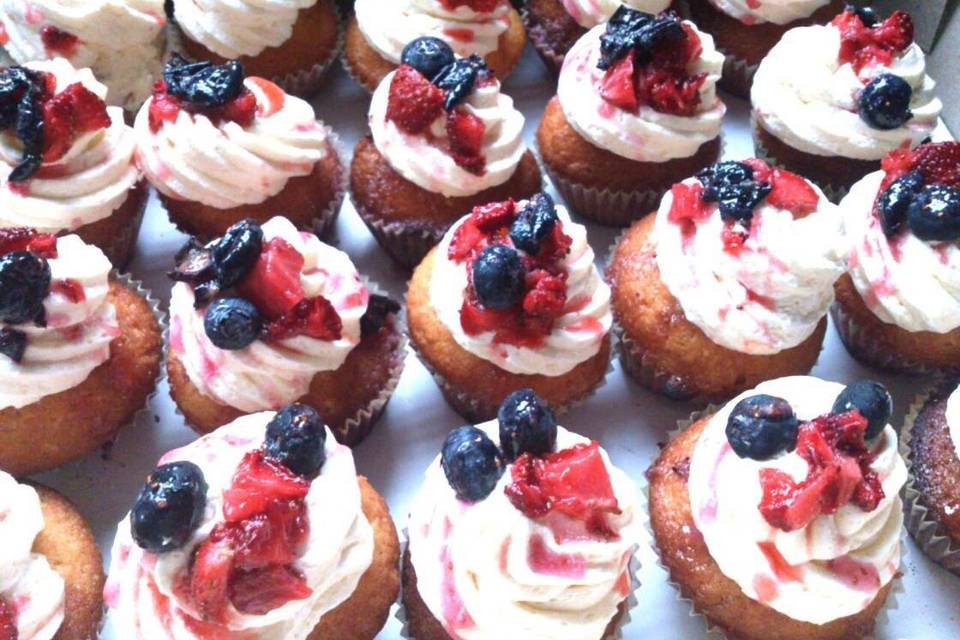 Cupcakes mascarpone frutos rojos